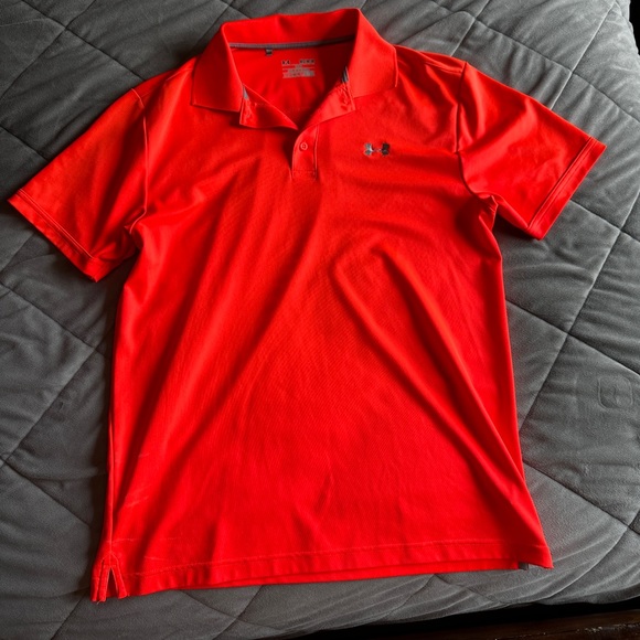 Under Armour Red/Orange Golf Polo - Picture 1 of 2